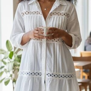 Women's White Button Down Shirt